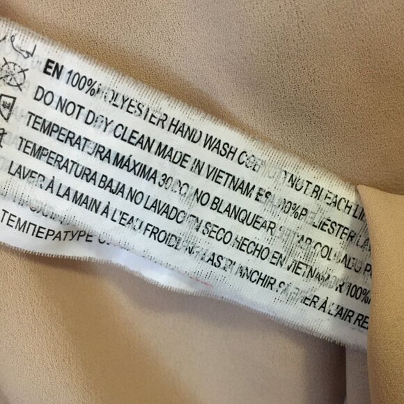 Classy Sheer Bisque and Black Trim Tunic Neck Blouse - Picture 10 of 16